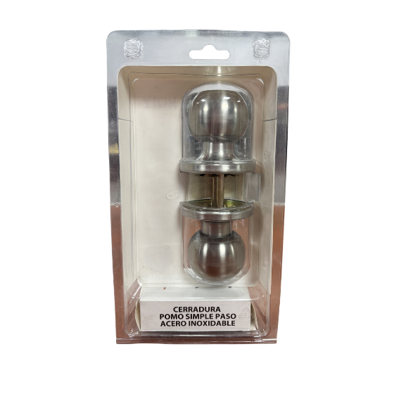 CERRADURA POMO ACERO INOXIDABLE PASO
