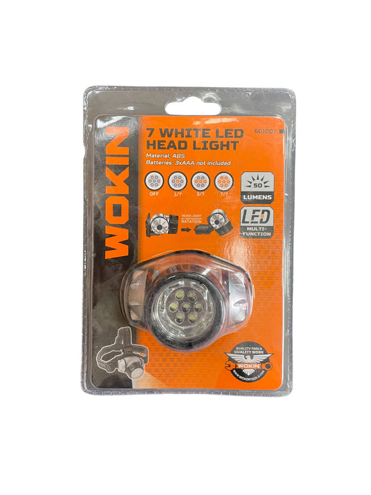 Linterna frontal LED, linterna manos libres, iluminación LED, ferretería, herramientas, Fibra Chile.