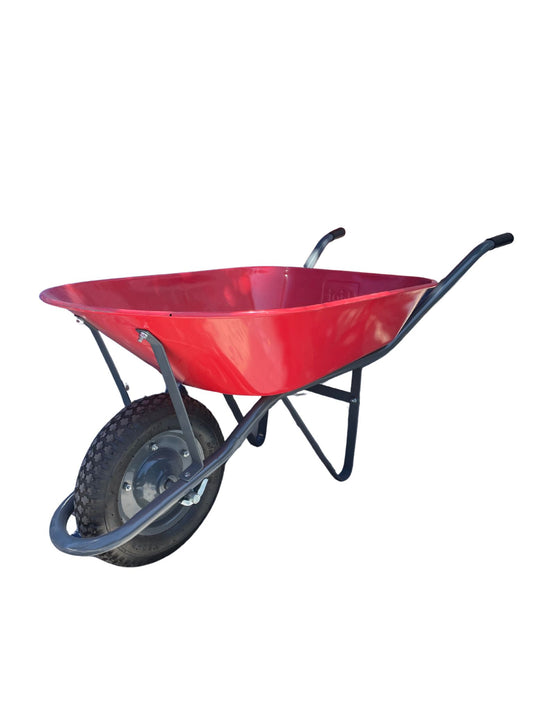 CARRETILLA ECONOMICA C/RUEDA PANTANERA 350 X 8 TOLVA ROJA