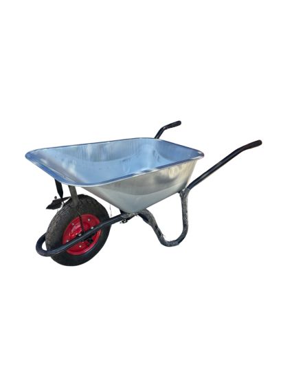 CARRETILLA CONCRETERA ECONOMICA C/RUEDA PANTANERA MASA METALICA DE 90 LITROS