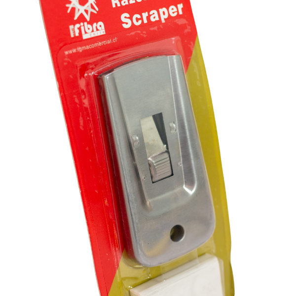 RASPADOR P/VIDRIO METALICO "FIBRA" CON REPUESTO (5 UND)