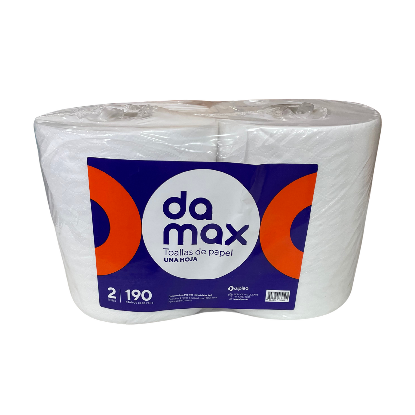 TOALLA PAPEL JUMBO 190MTS X 2 ROLLOS DAMAX
