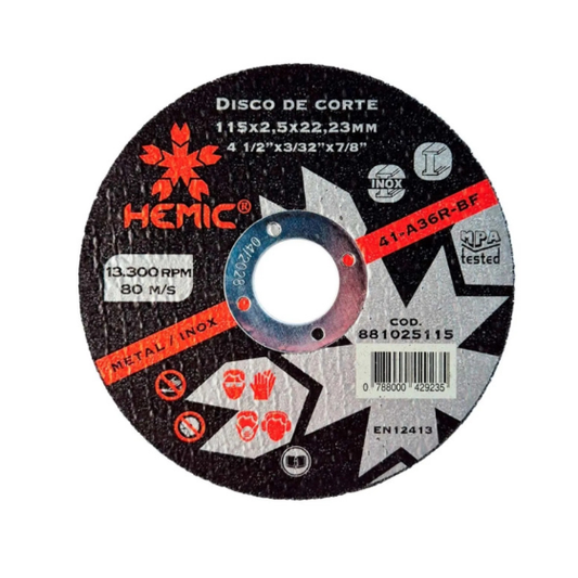 DISCO DE CORTE HEMIC 115X1X22,23MM