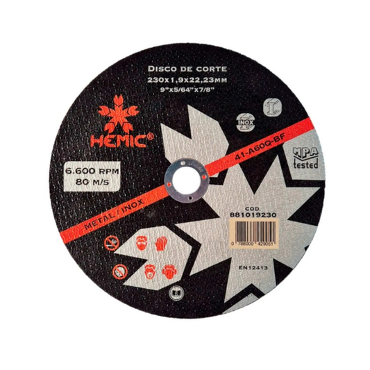 DISCO DE CORTE HEMIC 230X1,9X22,23MM