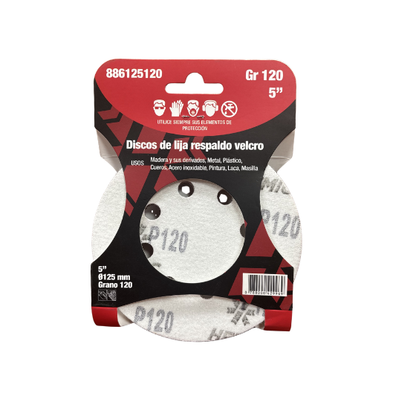 DISCO DE LIJA RESPALDO VELCRO HEMIC 125MM GRANO 120