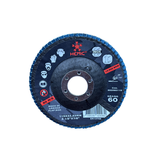 DISCO DE LÁMINAS DE ZIRCONIO HEMIC 115X22,23MM GRANO 60