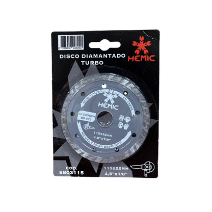 DISCO DIAMANTADO BORDE TURBO HEMIC 115MM