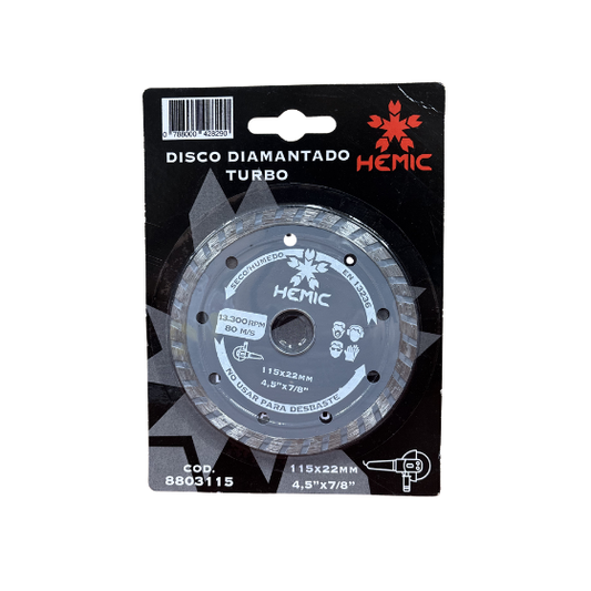 DISCO DIAMANTADO BORDE TURBO HEMIC 115MM