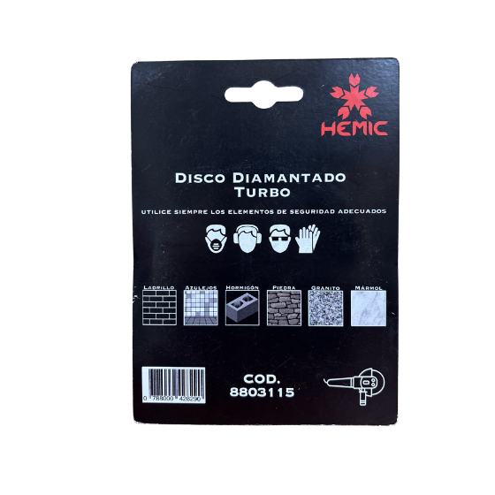 DISCO DIAMANTADO BORDE TURBO HEMIC 115MM
