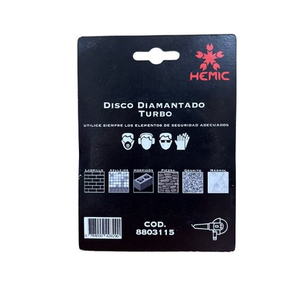 DISCO DIAMANTADO BORDE TURBO HEMIC 115MM