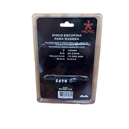 DISCO ESCOFINA PARA MADERA HEMIC 115X22,23MM
