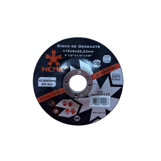 DISCO DE DESBASTE HEMIC 115X6X22,23MM