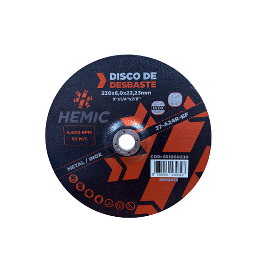 DISCO DE DESBASTE HEMIC 230X6X22,23MM