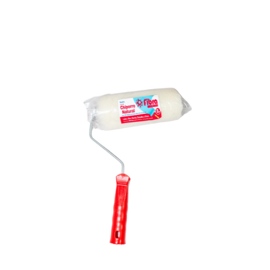 RODILLO "FIBRA" CHIPORRO LANA NATURAL PELO LARGO 7" / 18CM M/ROJO