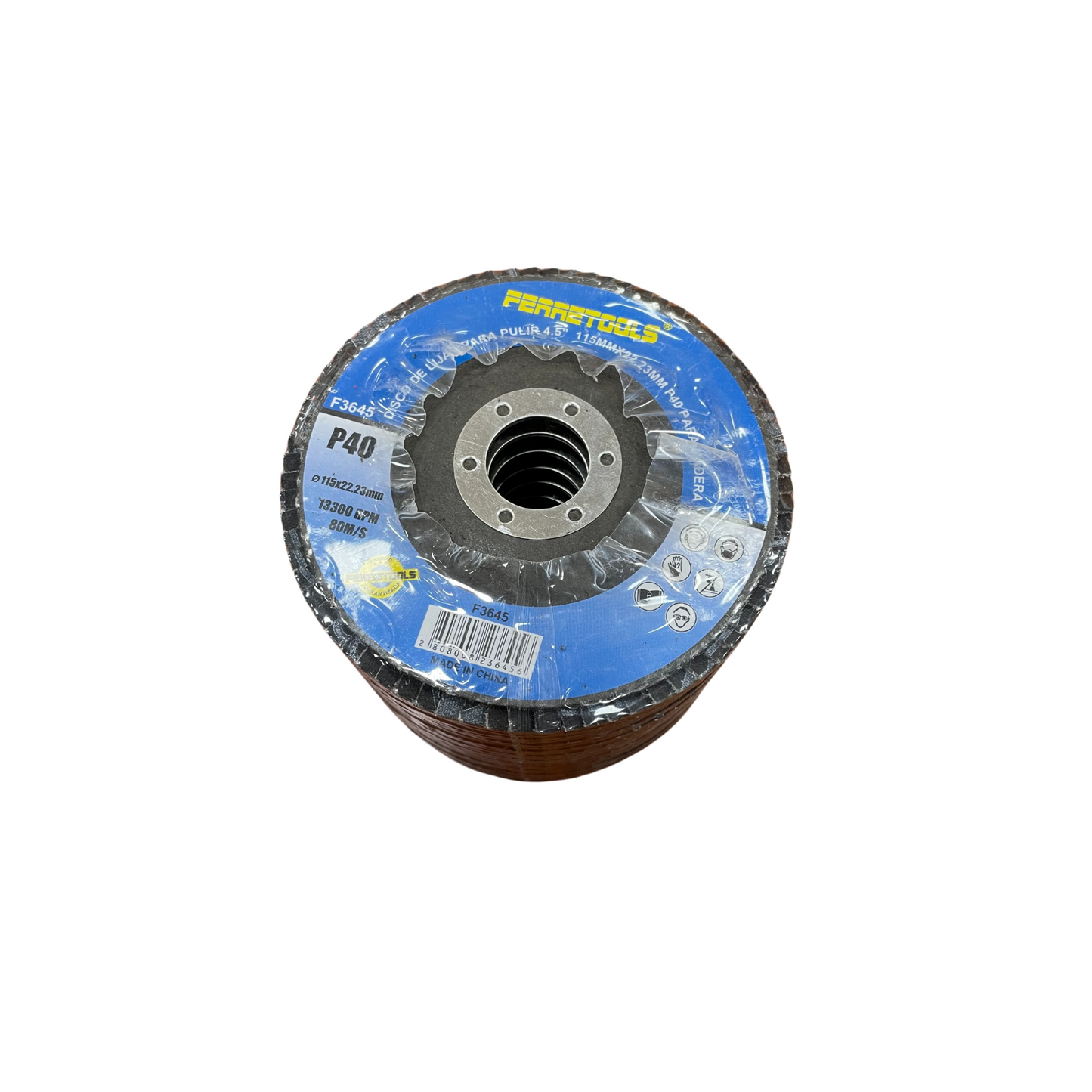 DISCO DE LIJA P40 PARA PULIR MADERA 4.5 115MM X 22.23MM F3645