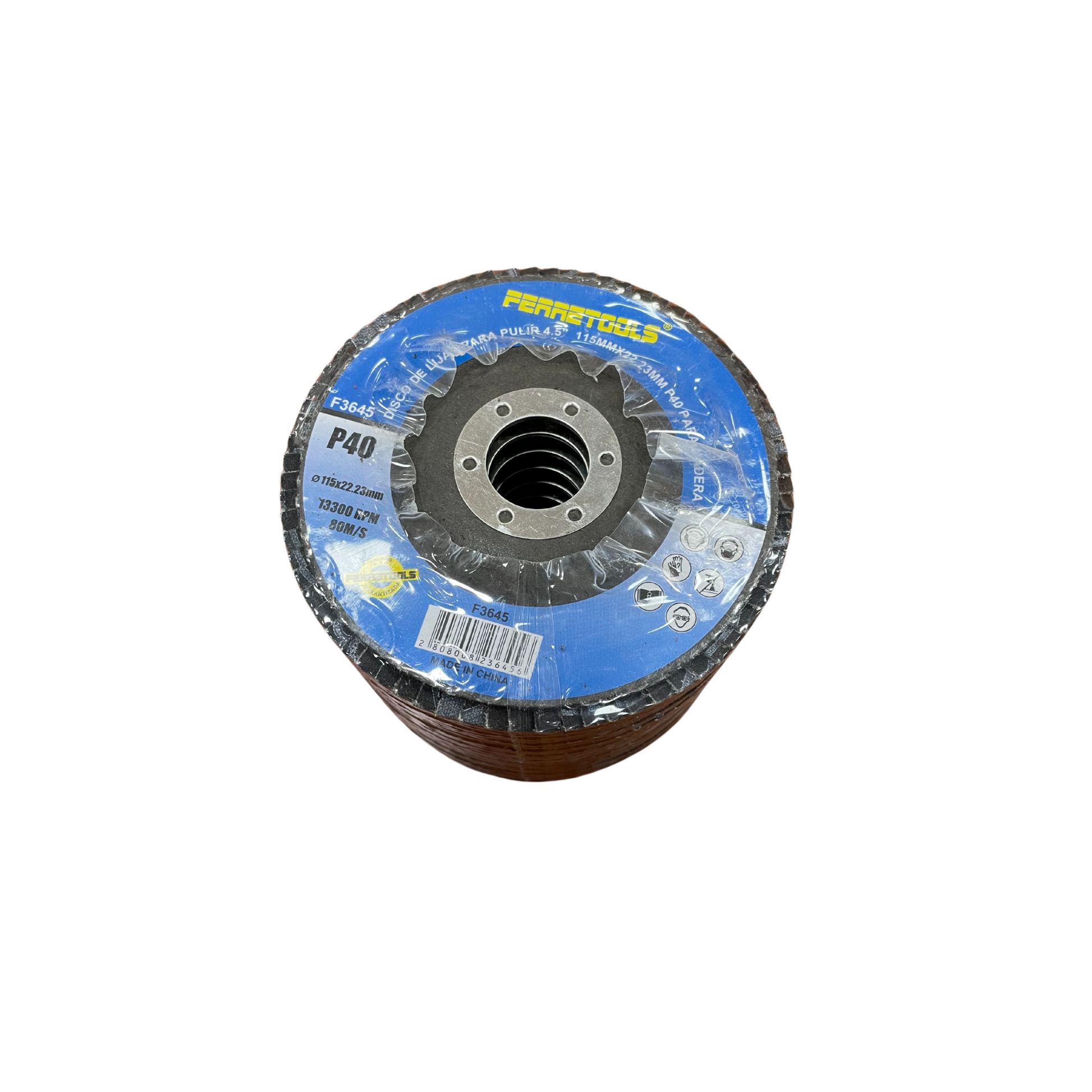 DISCO DE LIJA P40 PARA PULIR MADERA 4.5 115MM X 22.23MM F3645