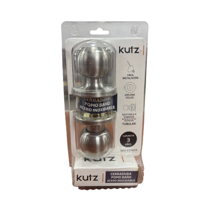 CERRADURA POMO ACERO INOXIDABLE BAÑO