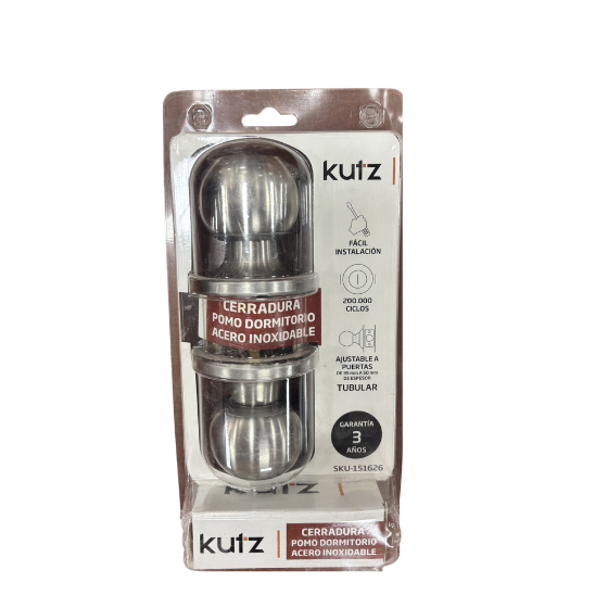 CERRADURA POMO ACERO INOXIDABLE DORMITORIO