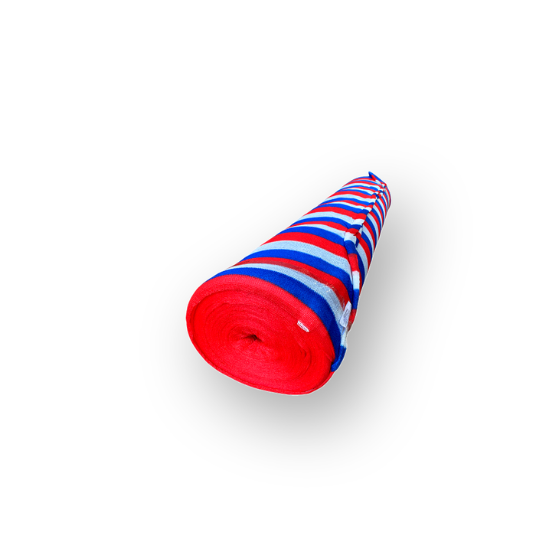MALLA RASCHEL TRICOLOR BLANCO, AZUL Y ROJO 420 X 100MTS.