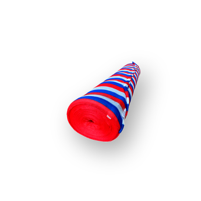 MALLA RASCHEL TRICOLOR BLANCO, AZUL Y ROJO 420 X 100MTS.