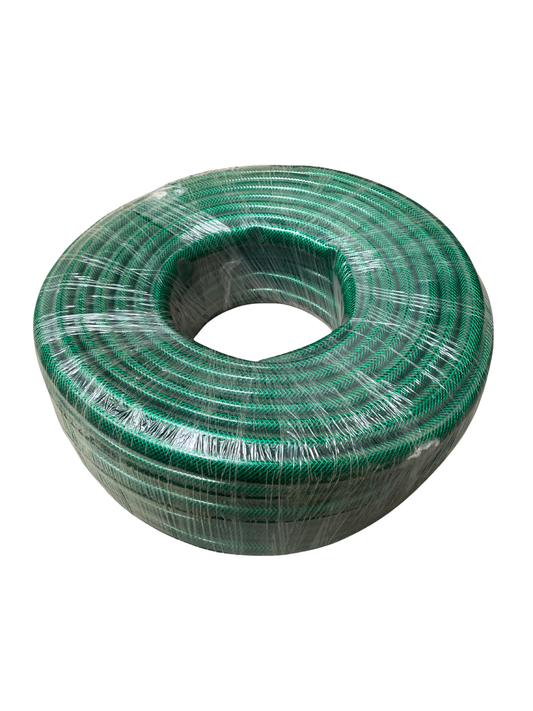 MANGUERA 'FIBRA' MALLA FLEX JARDIN VERDE 3/4' 19MM X 50 MTS