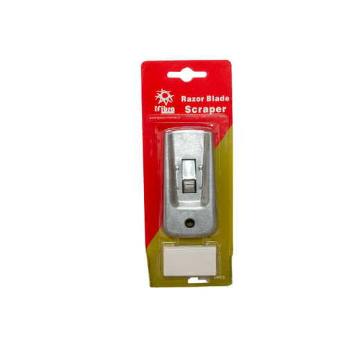 RASPADOR P/VIDRIO METALICO "FIBRA" CON REPUESTO (5 UND)